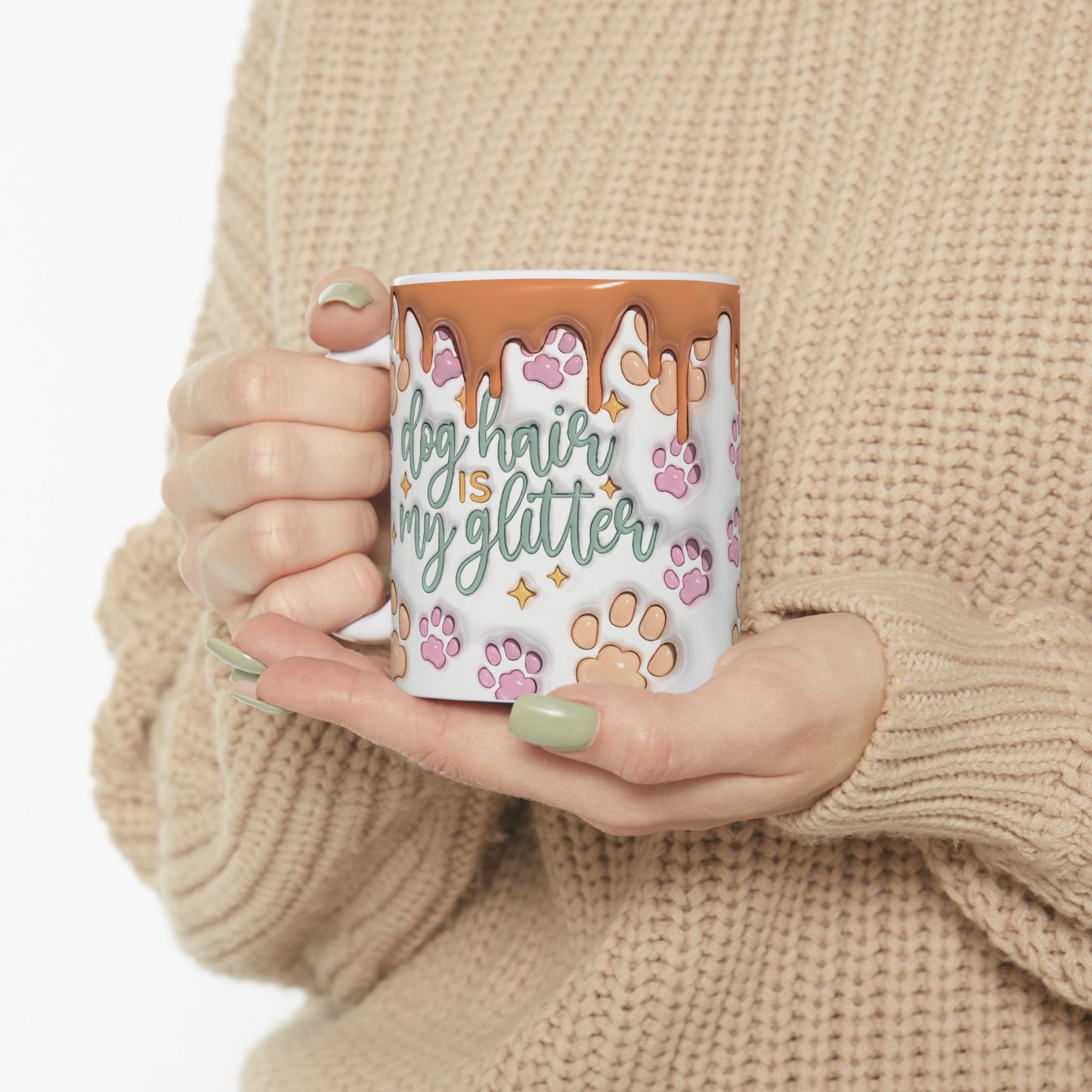 "Dog Hair Is My Glitter" Ceramic Mug (11oz, 15oz)