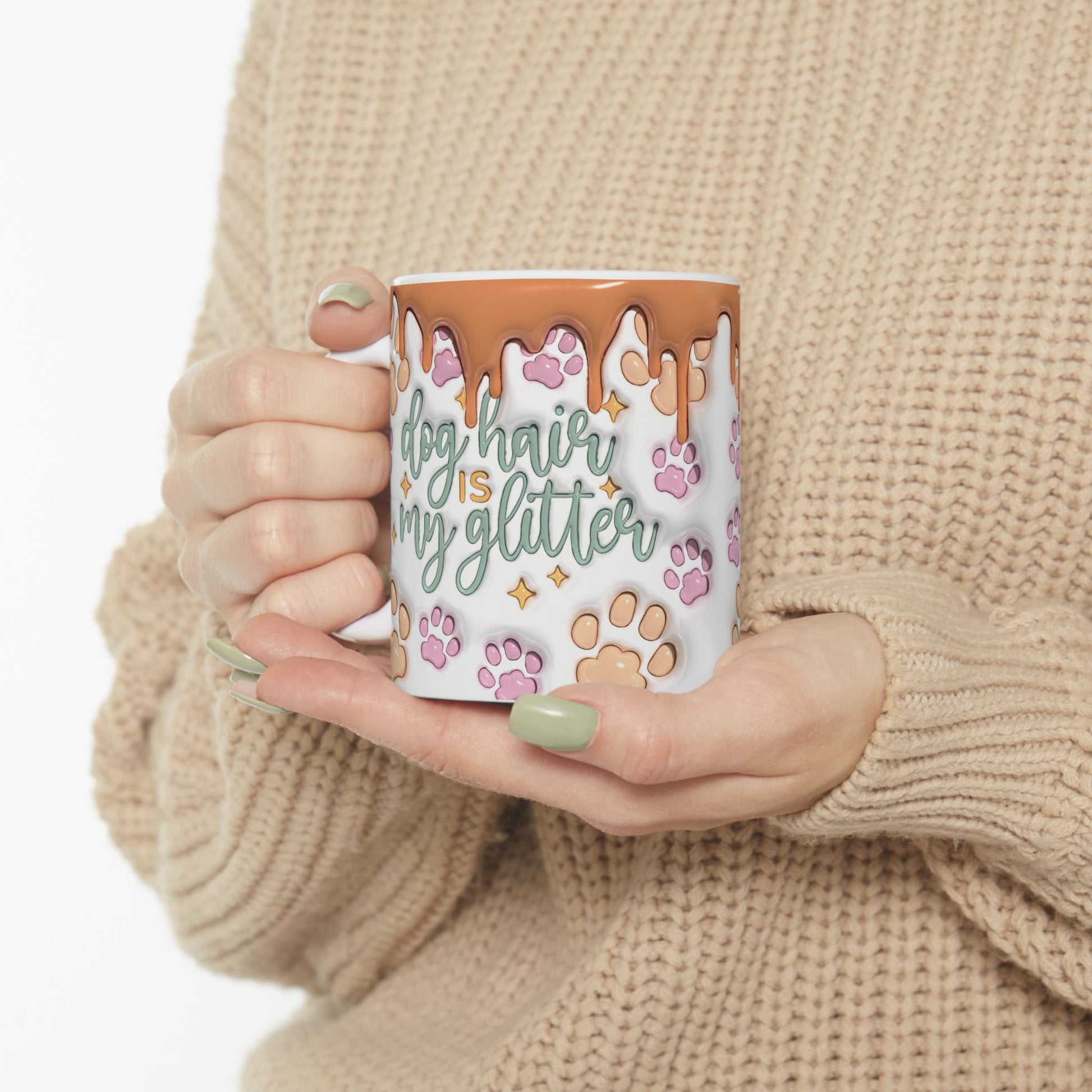 "Dog Hair Is My Glitter" Ceramic Mug (11oz, 15oz)