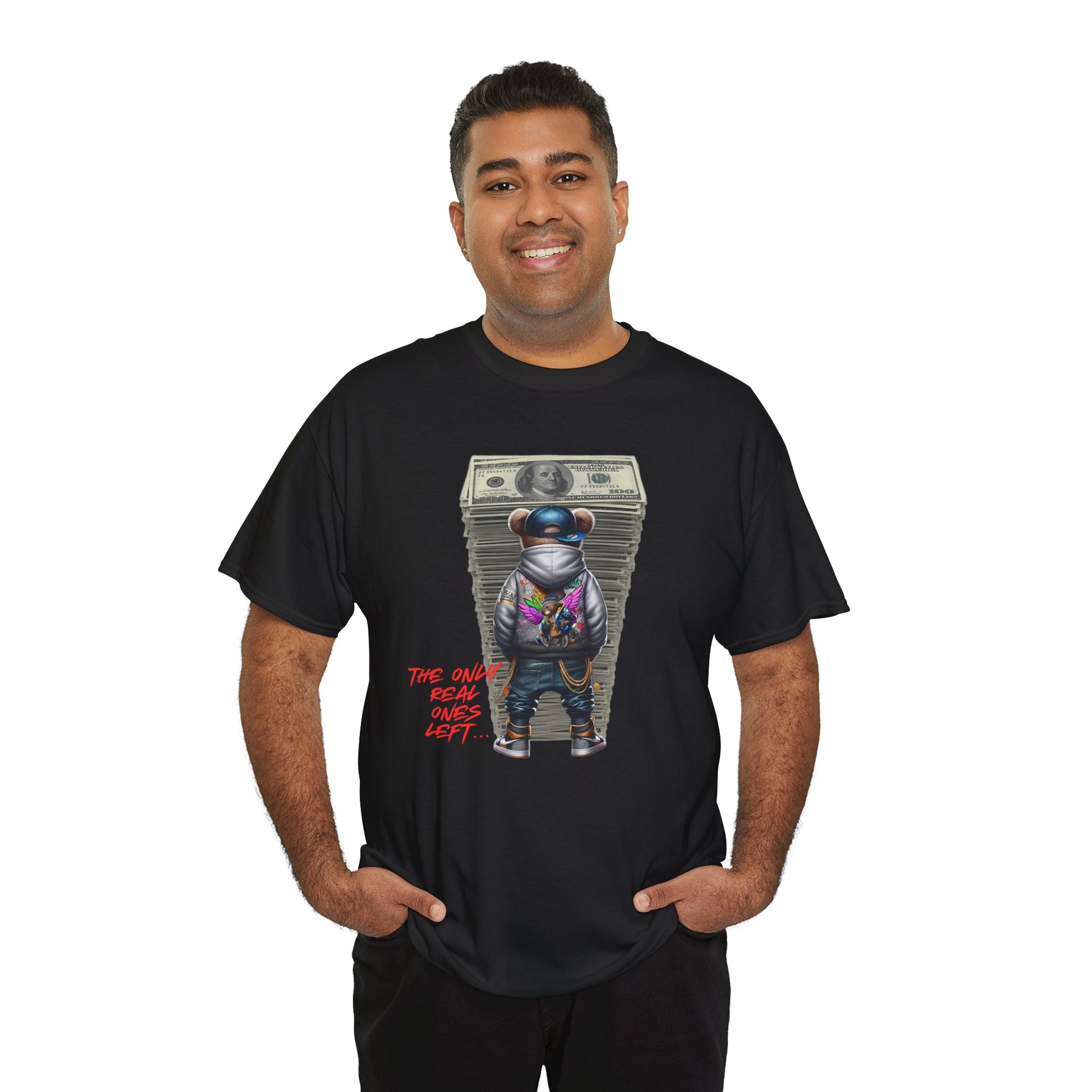 The Only Real Ones Left – Street Bear Stacked Money Graphic Tee
