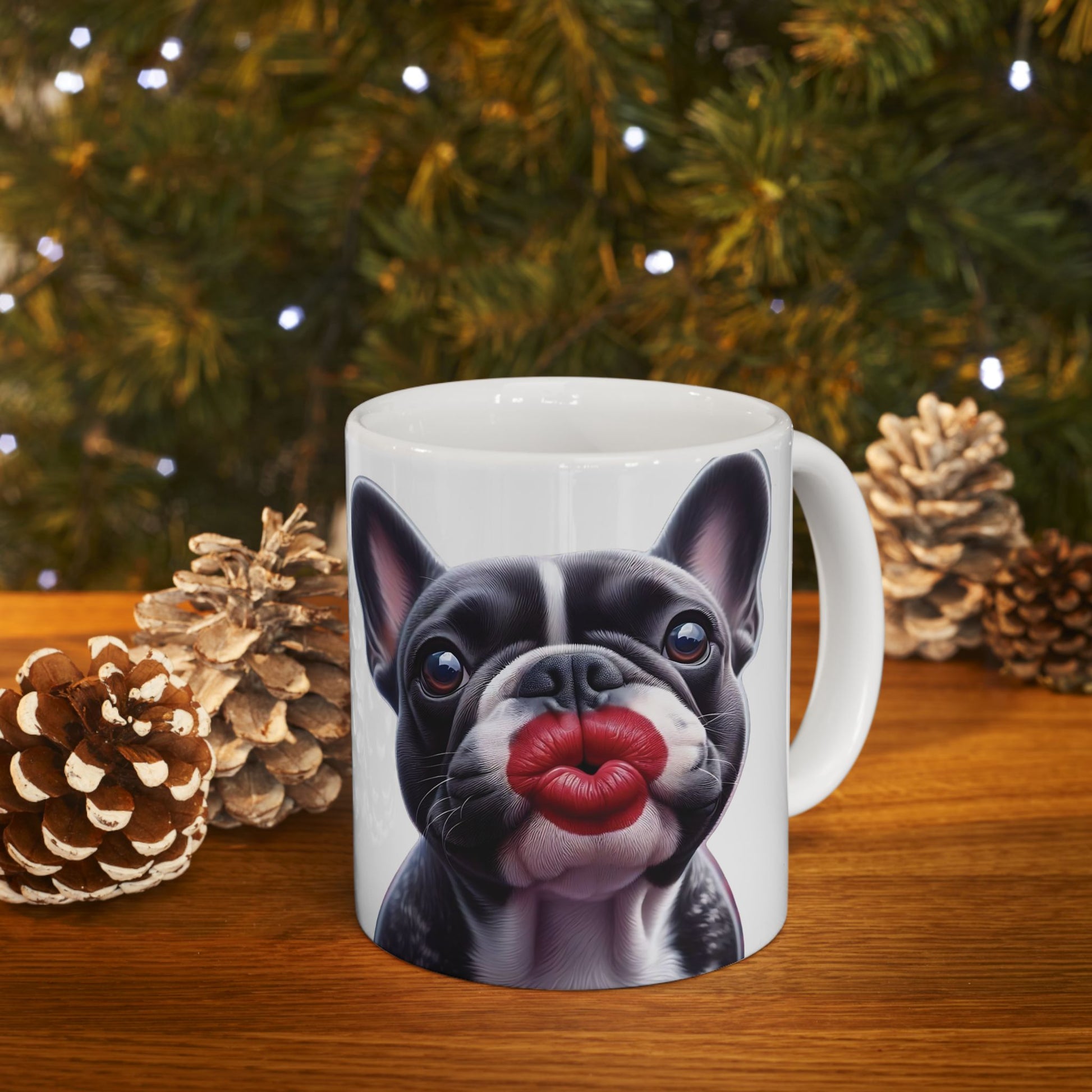 French Bulldog Blowing Kiss Mug (11oz & 15oz)