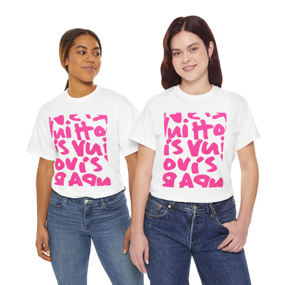 Graphic Women's Tee – Vibrant Pink Typography Design | Bold & Trendy Statement Tee