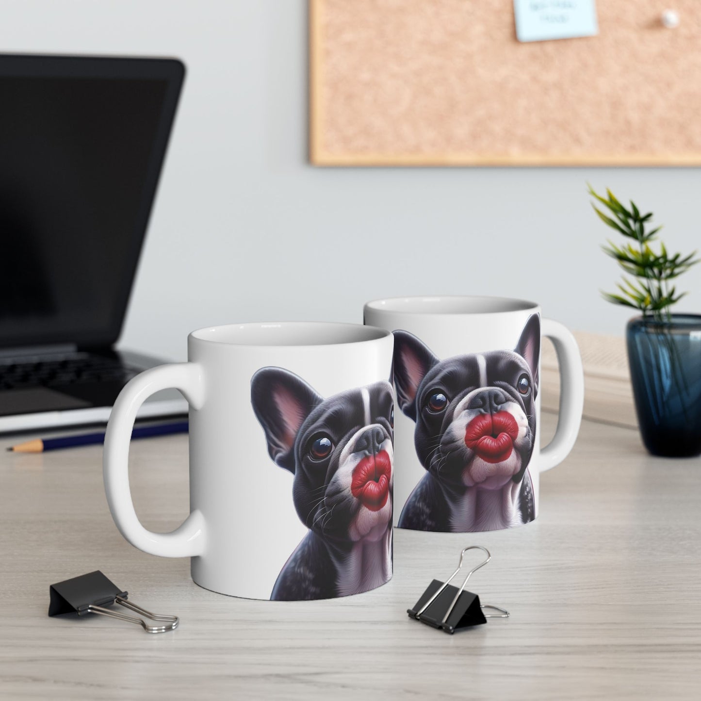 French Bulldog Blowing Kiss Mug (11oz & 15oz)