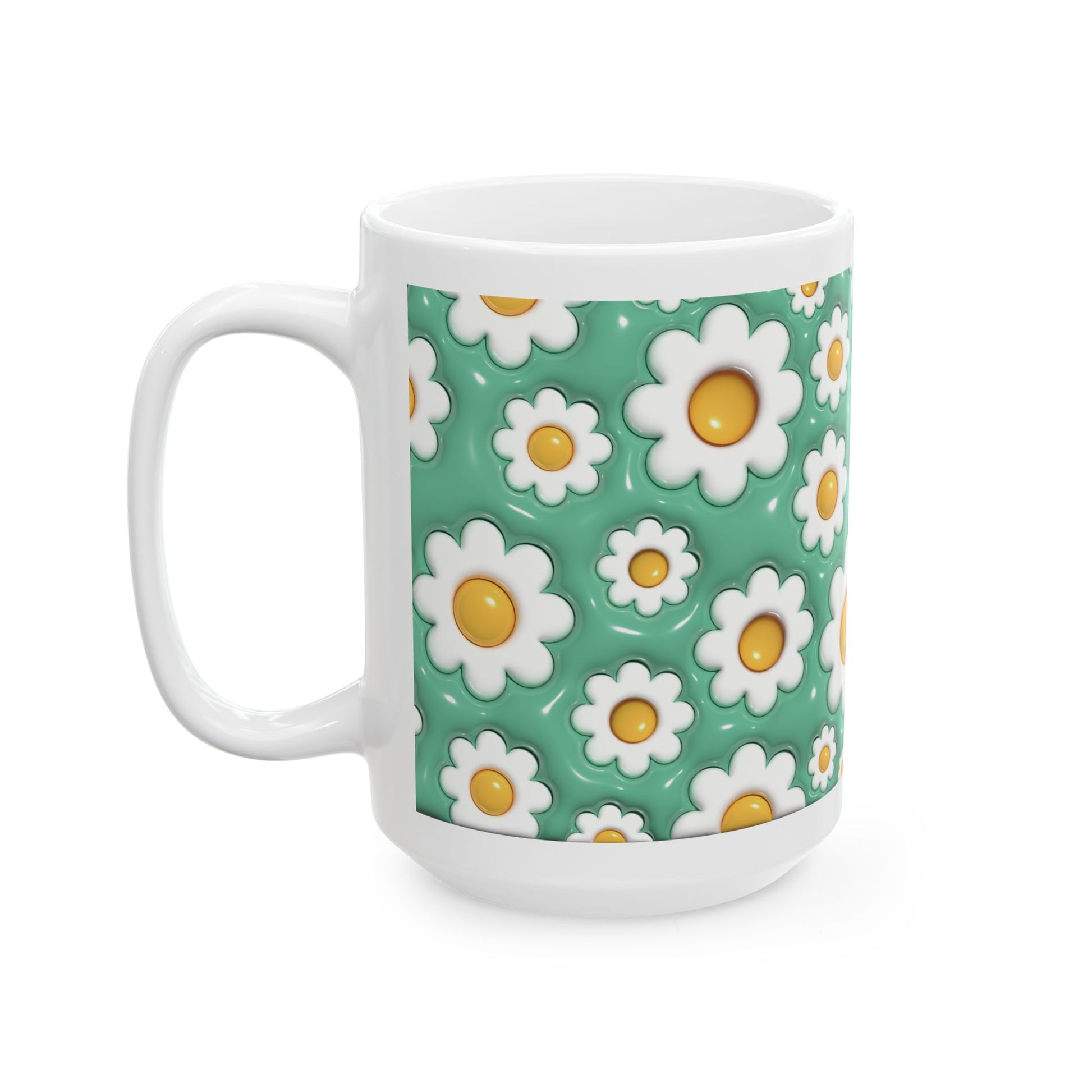 "Whimsical Daisy" Ceramic Mug (11oz, 15oz)