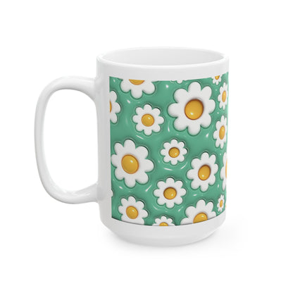 "Whimsical Daisy" Ceramic Mug (11oz, 15oz)