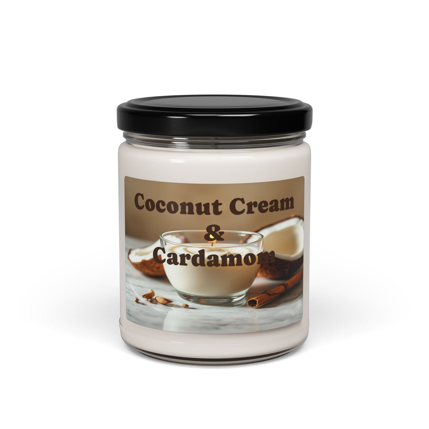 Coconut Cream & Cardamom - Scented Soy Wax Candle, 9oz